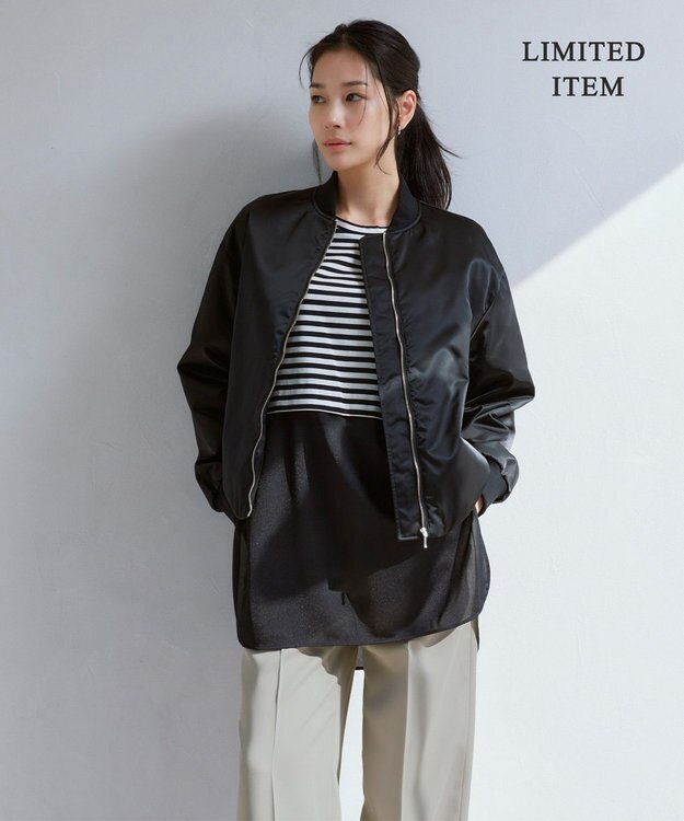 ICB 【WEB限定】 ナイロンラスターサテン MA-1 ブラック系