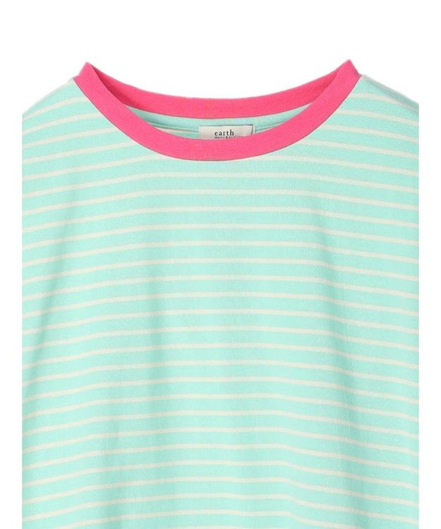 earth music&ecology トリカラーボーダーロンＴＥＥ Mint Green