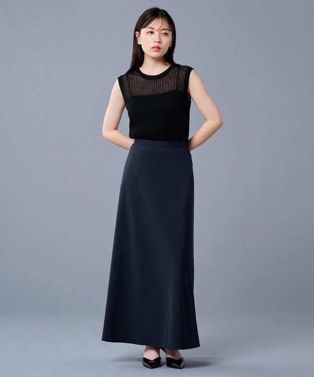 uncrave シアー リブ ノースリーブ ニット（uncrave STANDARD） ブラック