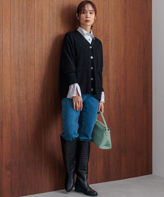 組曲 【WEB限定】ELENAオーバーニットカーディガン ブラック系