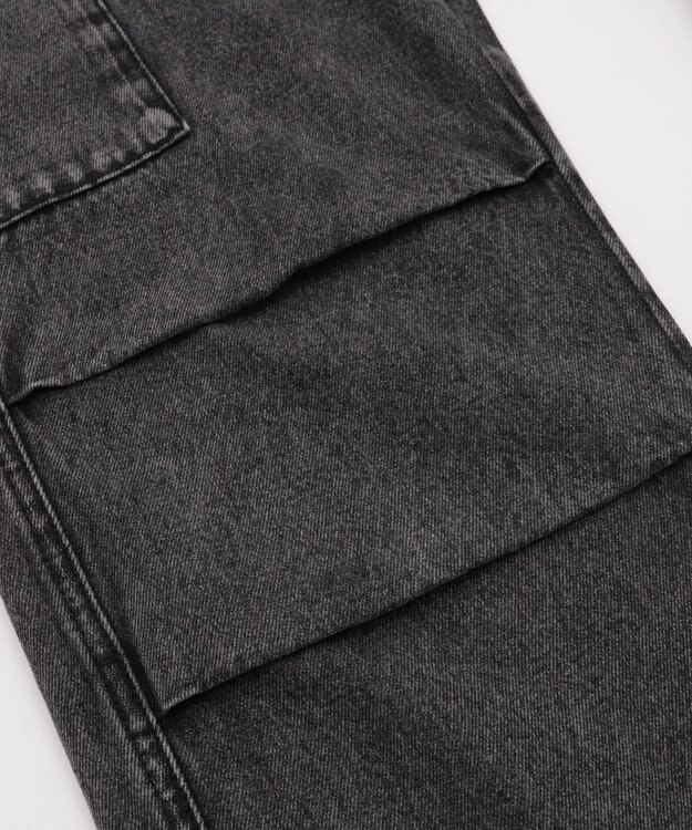 WEGO 【KIDS/150cm/160cm/ウエストゴム】デニムイージーカーゴパンツ（JUNIOR） デニムブラックソノタ