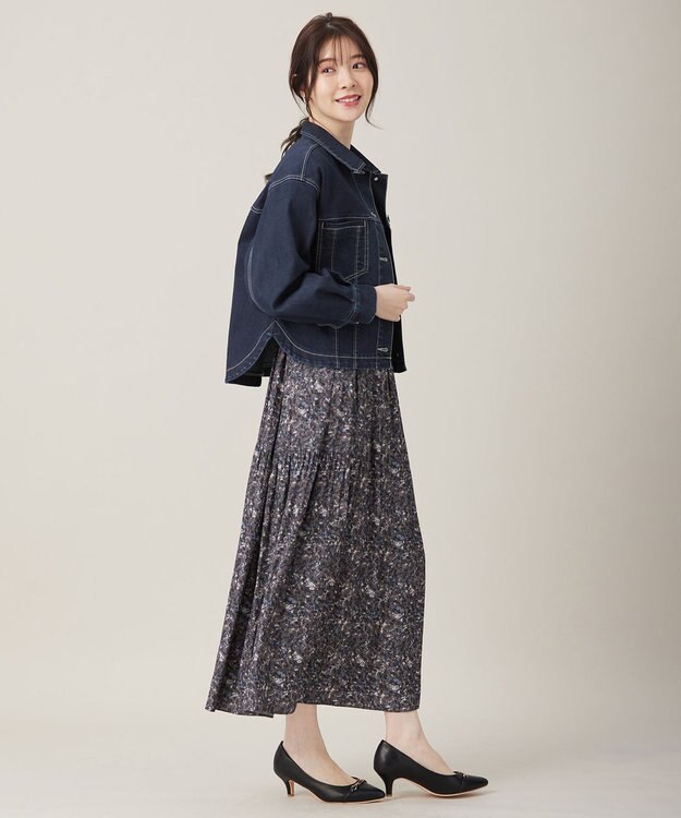 ANY SIS 【BAILA12月号掲載・貴島明日香さんコラボ】ペイントタッチフラワー ワンピース モカグレー系