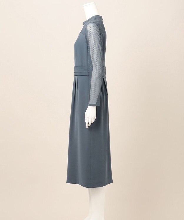 23区 【APPLAUDIR】ダブルクロス ドレス ブルーグレー系