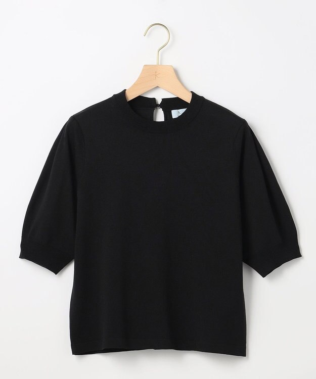 組曲 【先行予約】シアー ニット５分袖 プルオーバー ブラック系