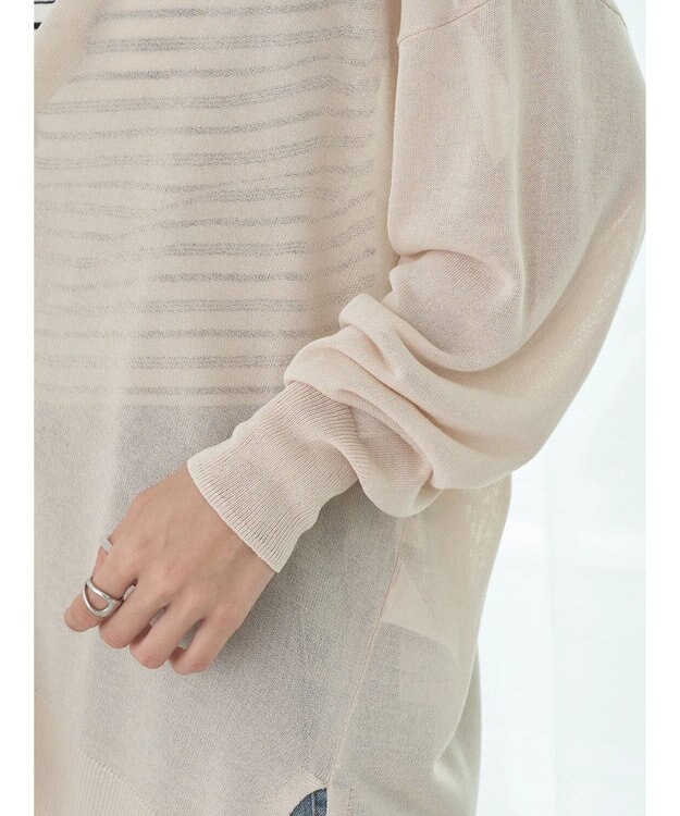 earth music&ecology 接触冷感Ｖネックカーディガン Light Beige