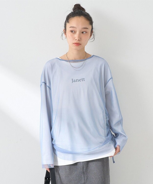 earth music&ecology ＳＥＴ２点ドロストシアープルオーバー＋ロゴＴｅｅ Blue