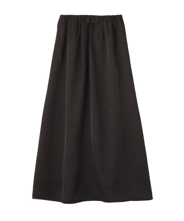 YECCA VECCA サテンフレアスカート Black