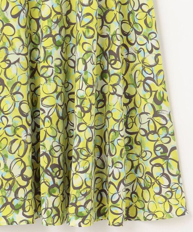 組曲 プランタンプリント フレアスカート イエロー系5