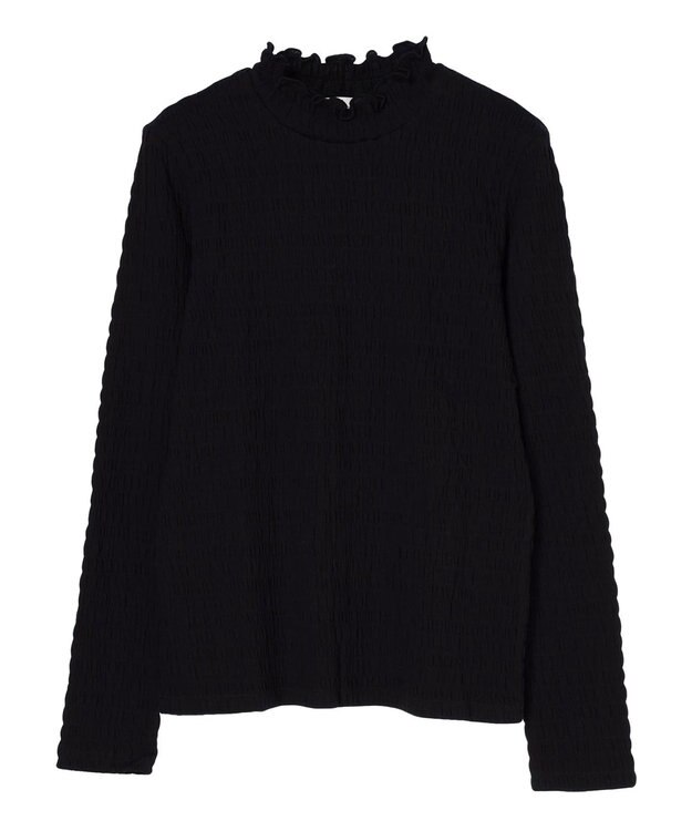 earth music&ecology シャーリングハイネックプルオーバー Black