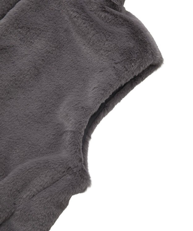 Green Parks スタンドカラーＺＩＰファーベスト Charcoal Gray