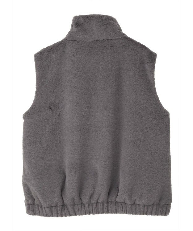 Green Parks スタンドカラーＺＩＰファーベスト Charcoal Gray