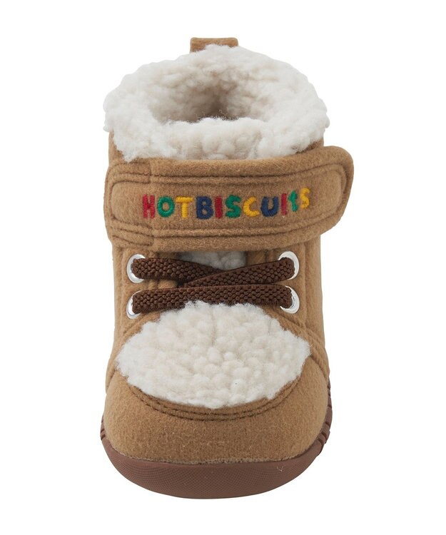 MIKI HOUSE HOT BISCUITS 【11.5-13.5cm】 顔ドン あったかボア付き ファーストシューズ ベージュ