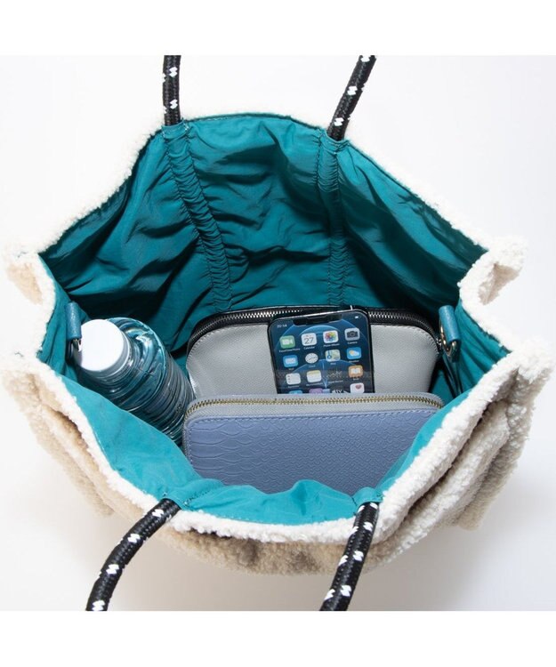 UNBILLION カシュカシュ cachecache / ボア刺繍リバーシブル2wayトート ベージュ