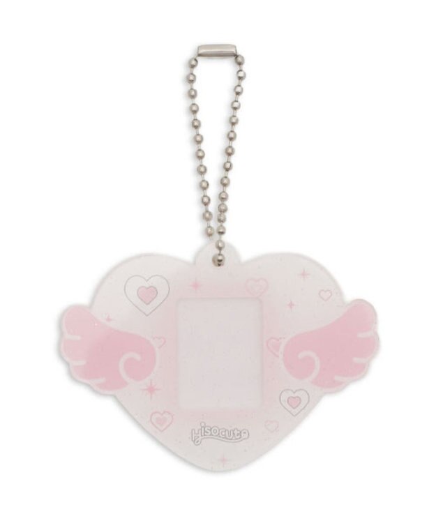 WEGO 【痛バ＆推し活グッズ】ハートエンジェルIDフォトケースキーホルダー ホワイト