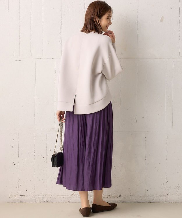 組曲 【秋色追加！大人気定番アイテム】ギャザーライトデシン パンツ パープル系