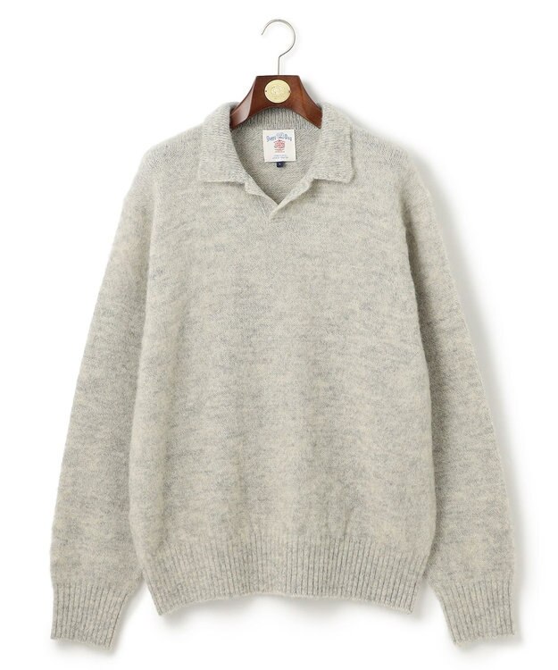 J.PRESS MEN 【J.PRESS ORIGINALS】Shaggy Dog Sweater Skipper Polo / Japan Made アイボリー系
