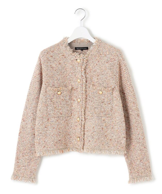 23区 S 【見上愛さん着用/GLOW11月号掲載】ツイード ニット ジャケット オレンジミックス