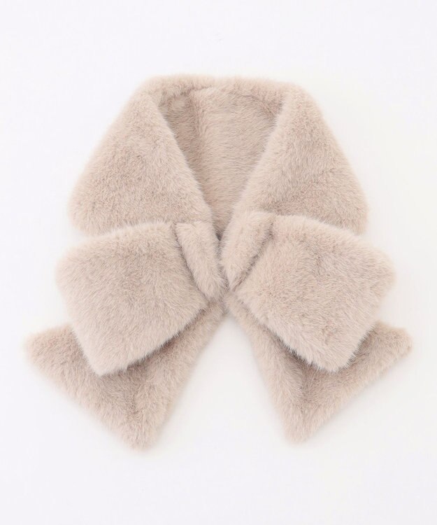 Feroux リボンファー ティペット ベージュ系