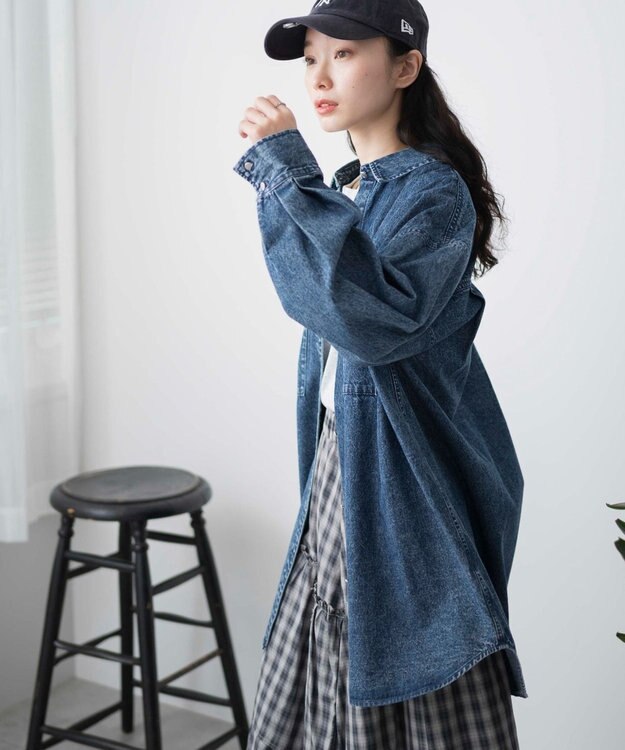 WEGO デニムBIGシャツ デニム中濃加工色