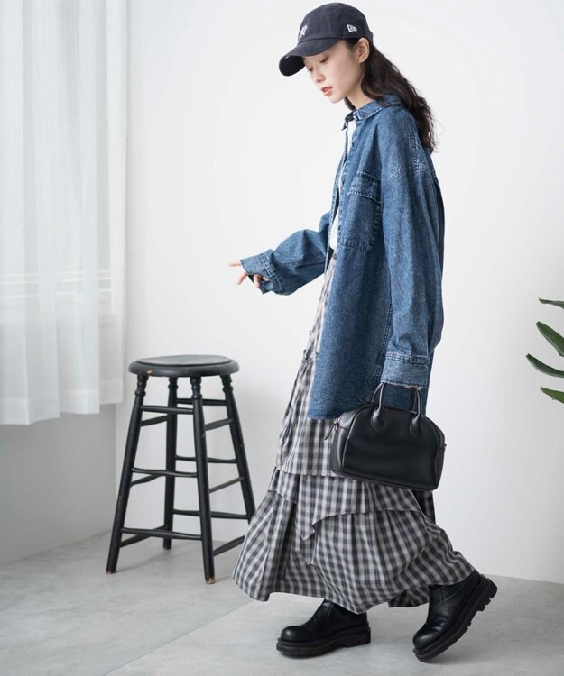 WEGO デニムBIGシャツ デニム中濃加工色