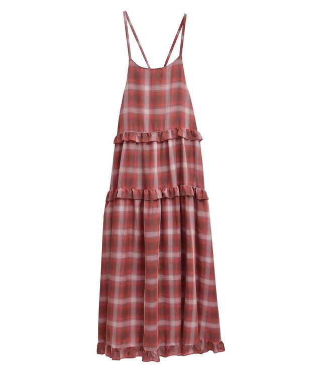 Green Parks ・Ｐｅｔｉｔ　Ｆｌｅｕｒ　オンブレーチェックキャミワンヒ Brown