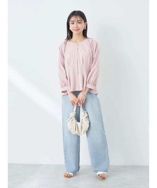 earth music&ecology ペプラムブラウス Pink