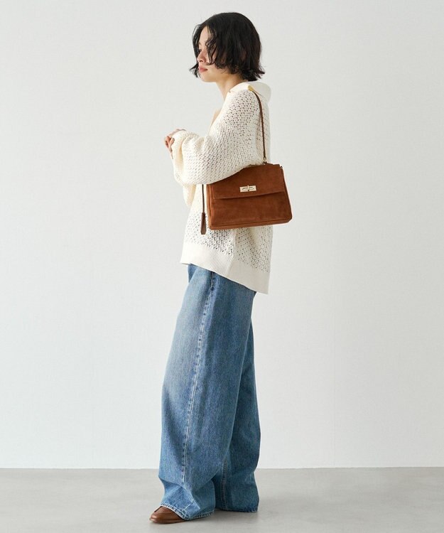 russet スエードフラップミニトートバッグ(CE-1722-WEB) Brown