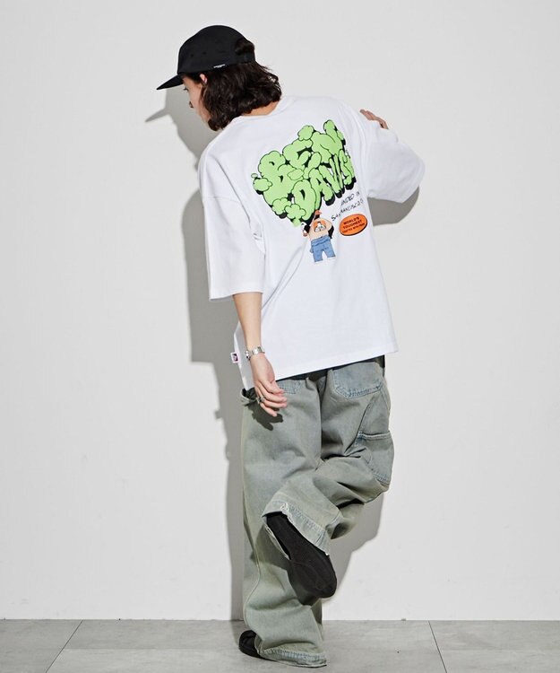 WEGO 【ユニセックス着用ITEM/綿100％/SMLサイズ】別注ベンデイビスプランプロゴT ホワイト