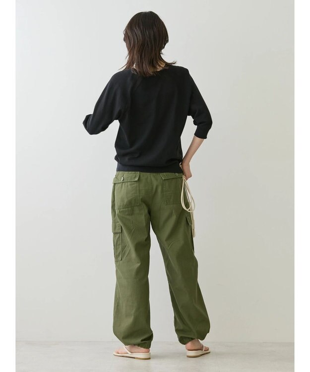 AMERICAN HOLIC ＵＶカットラグラン５分袖ニットプルオーバー Black