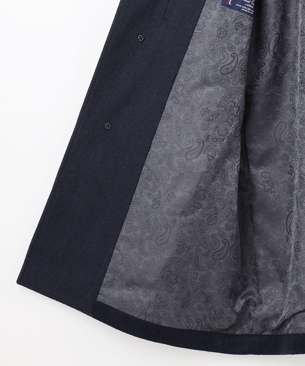 JOSEPH ABBOUD 【ソフト/軽量/JAPANファブリック】 アンゴラウールビーバー ステンカラー コート ネイビー系