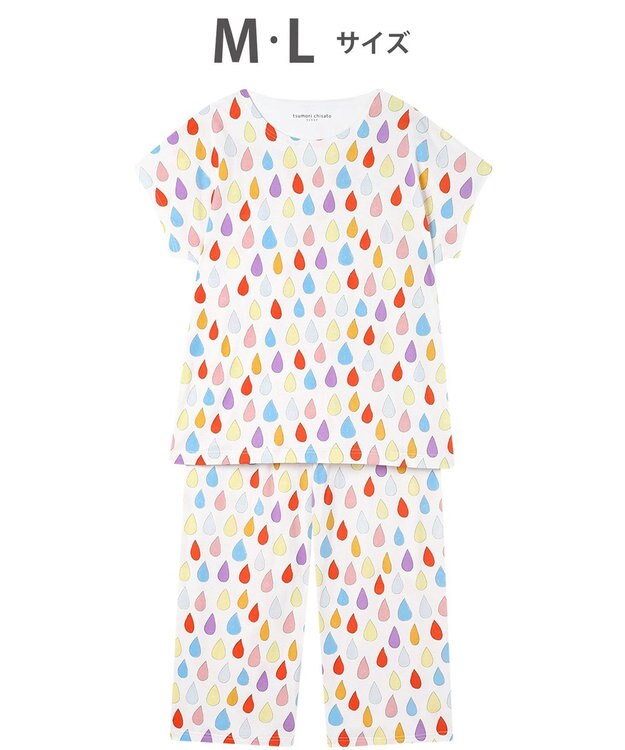 tsumori chisato SLEEP ツモリチサト パジャマ 綿100%(本体) 天竺素材 3分袖 半袖 8分丈 レディース UDT123 /ワコール アイボリー