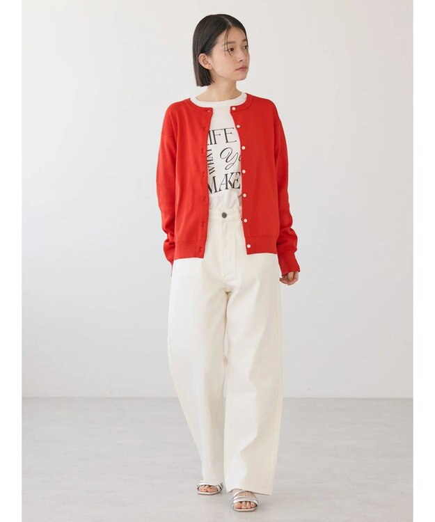 AMERICAN HOLIC エコカルットクルーネックカーディガン Red