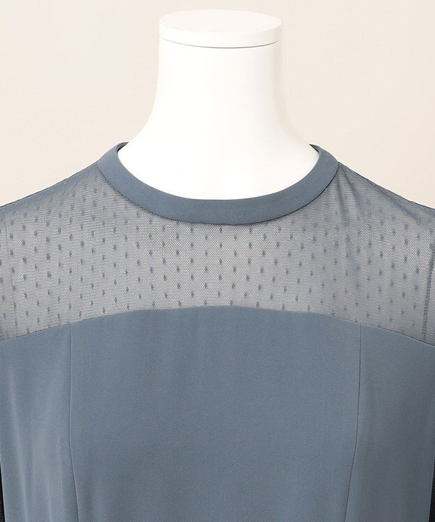 23区 L 【APPLAUDIR】ダブルクロス ドレス ブルーグレー系