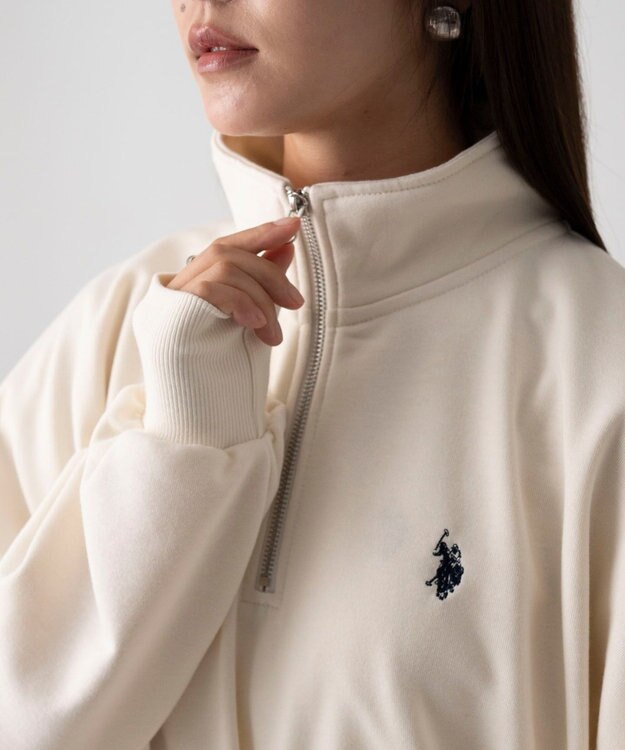 WEGO 【WEB限定/25年秋冬新作/ユニセックス着用ITEM】別注USPOLOハーフZIPPO オフホワイト