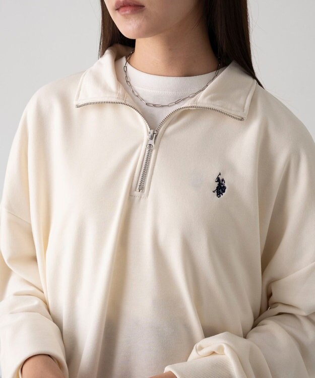 WEGO 【WEB限定/25年秋冬新作/ユニセックス着用ITEM】別注USPOLOハーフZIPPO オフホワイト