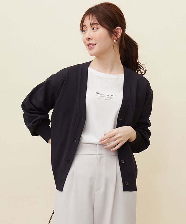 ANY SIS L 【洗える】コクーンシルエット カーディガン ネイビー