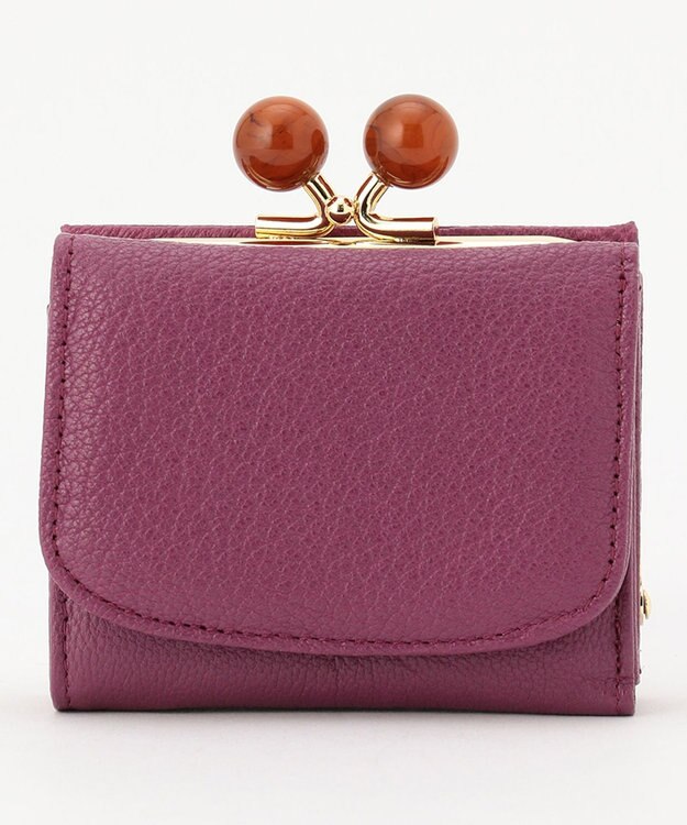 UNBILLION perche アクリル玉三つ折りミニサイフ パープル