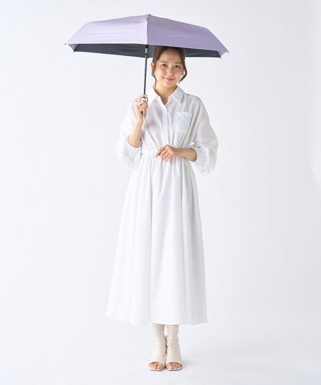 MOONBAT 【遮光100％/自動開閉】 晴雨兼用 折りたたみ傘 コンパクト kowaza コワザ 無地 ライトパープル