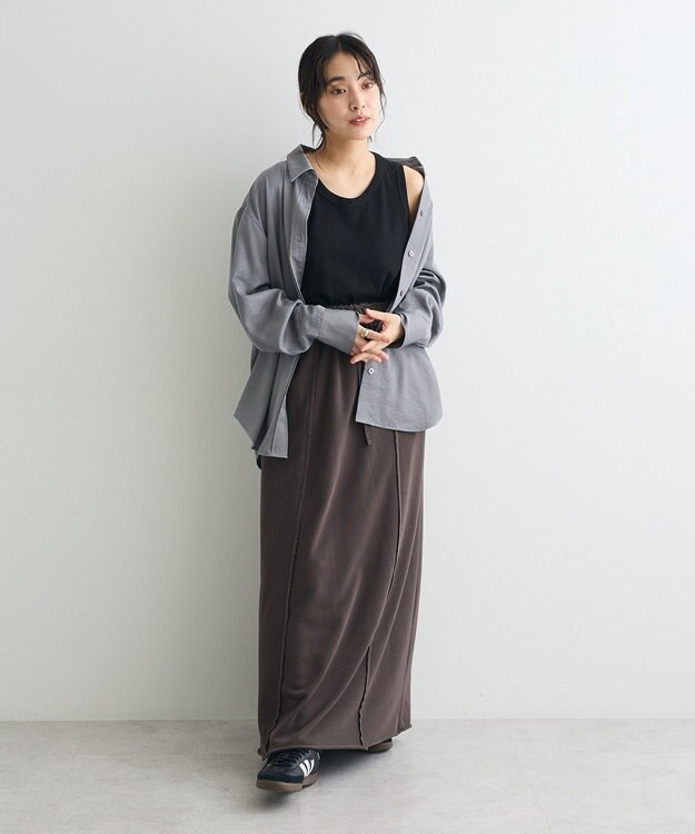 CRAFT STANDARD BOUTIQUE オーバーサイズサテンシャツ Gray