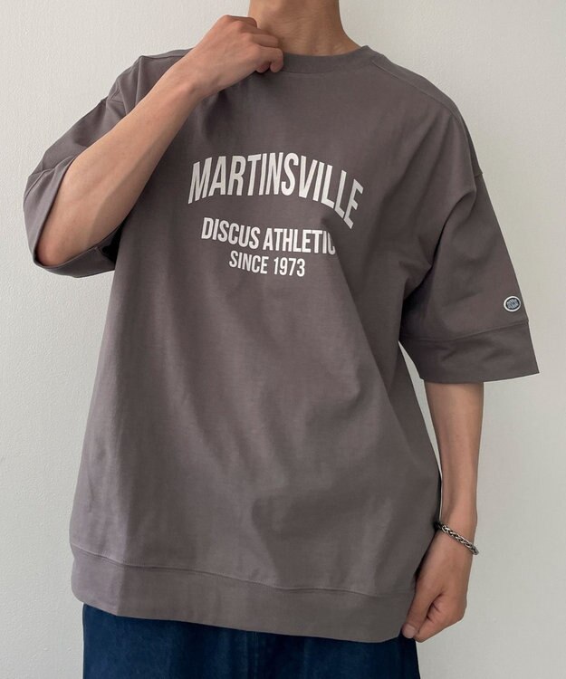 WEGO 【綿100%/MLサイズ展開】DISCUS　ルーズカレッ１００％ スミクロ