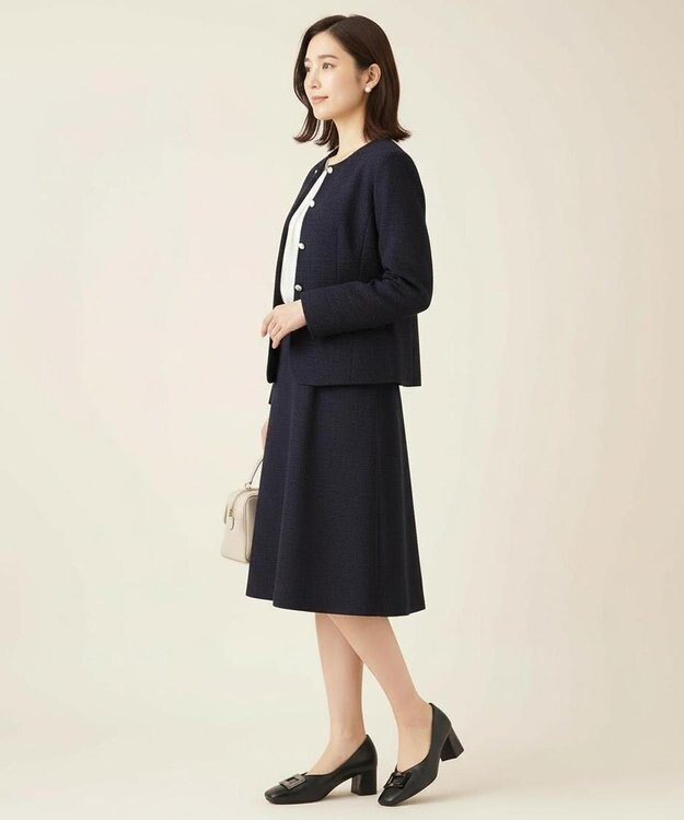 Pointer 日本製 バックルモチーフスクエアトゥパンプス ブラック