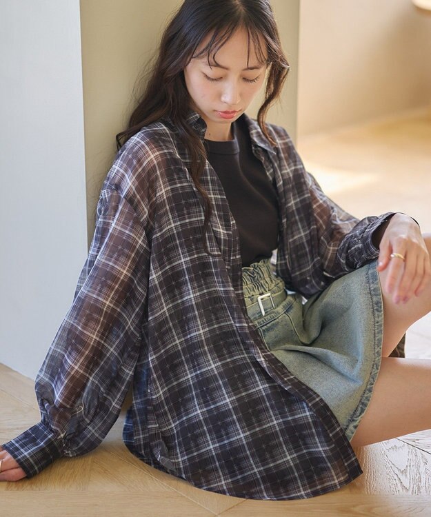 earth music&ecology リブタンクトップ Black