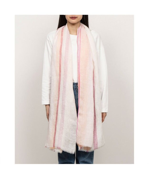 UNBILLION カカトゥ kakatoo / ストライプリネンストール オレンジ