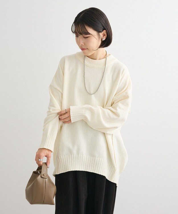 Green Parks リラックスモールニットチュニック Off White