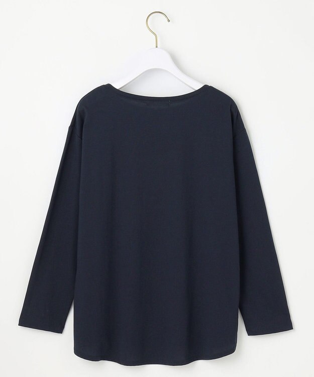 ANY SIS 【洗える】ラメ刺繍長袖 Tシャツ ネイビー