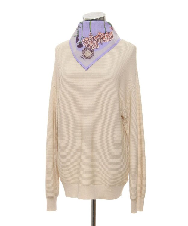 MOONBAT SWASH LONDON フラワープリント コットン スカーフ ラベンダー