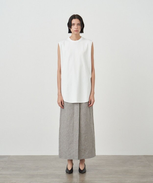 ATON LINEN RAMIE TOP | ペンシルスカート TOP GRAY