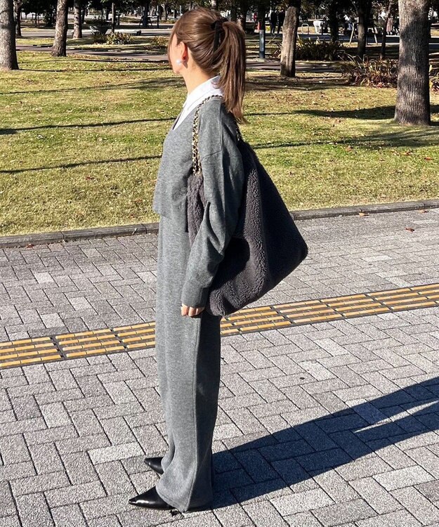 Green Parks ニットサロペット Gray Mixture