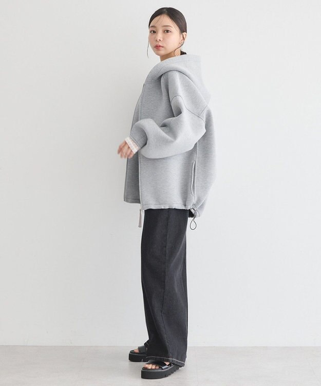 earth music&ecology フーディーダンボールジップブルゾン Gray Mixture