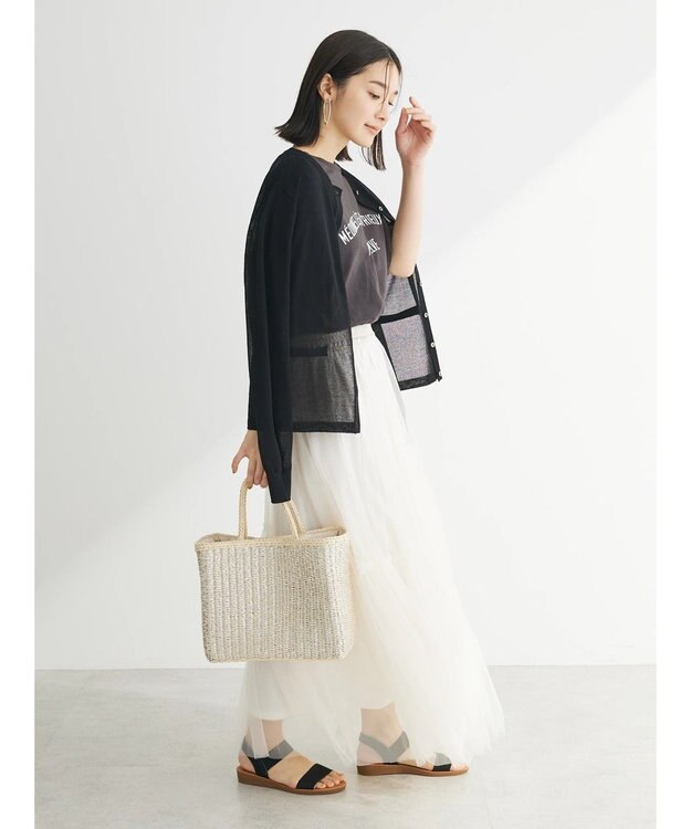 Green Parks 推しニット　クルーネックカーディガン Black